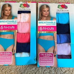 NWT Fruit of the Loom Hi Cut mesh briefs